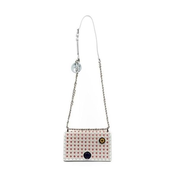 Flap Diorama Clasp In Perforated - Limited Edition Gray and Orange Patent Leathe - Picture 1 of 10